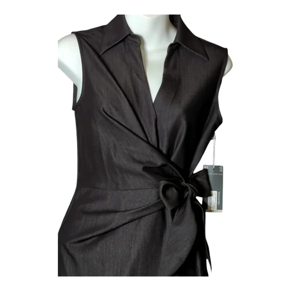 NWT Women's Worthington Wraparound Black Dress SZ XS - Picture 2 of 5